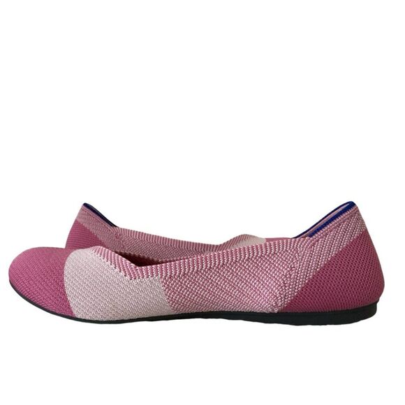 ROTHY’S Limited Edition Pink Cap Toe Breast Cancer Awareness Flats Sz 8.5 - Picture 4 of 13